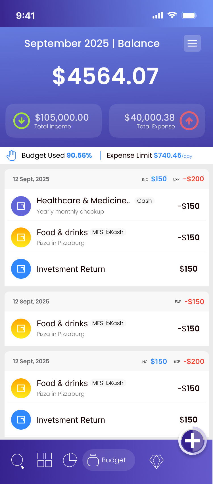 PocketTracker Interface